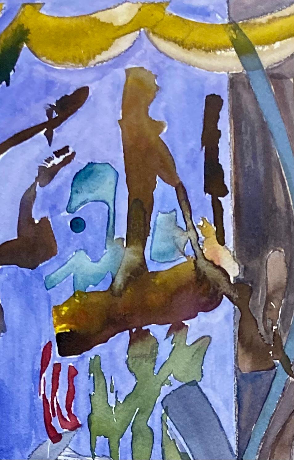 'Where Hummingbirds Swim, ' by Lisa Miceli, Watercolor on Paper Painting For Sale 1