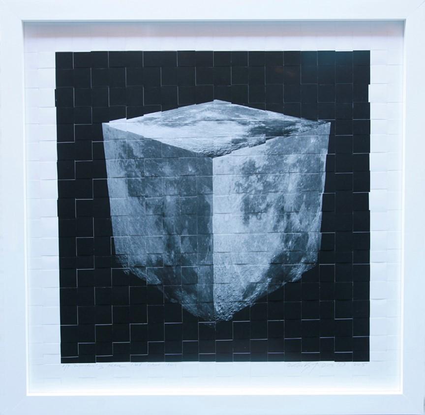 Jock McDonald Black and White Photograph - Deconstructing Nature, Cubed, Cubed Moon