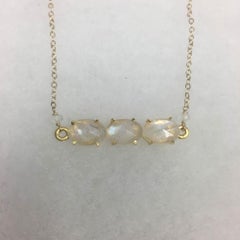 Moonstone Triple Stone Bar Necklace