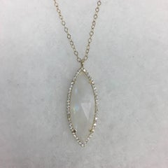 Moonstone Marquise Necklace with CZ