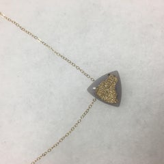24K Gold Druzy Geode Triangle Necklace