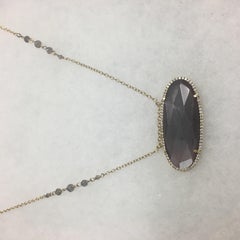Halskette aus grauem Mondstein und mystischem Labradorit (einzigartig)
