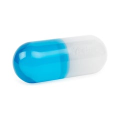 Extra Large Acrylic Pill - White and Teal