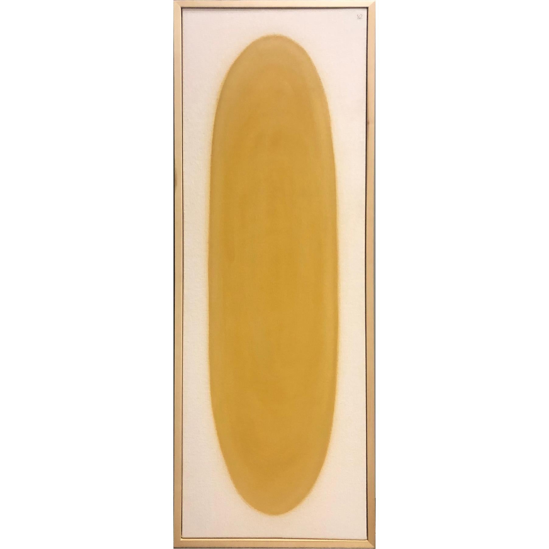 Single Oval in Ochre n.1 - Mixed Media Art by Ryan Snow