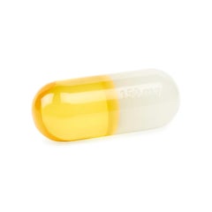 Small Acrylic Pill - White and Yellow