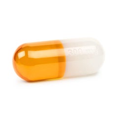 Medium Acrylic Pill - White and Orange
