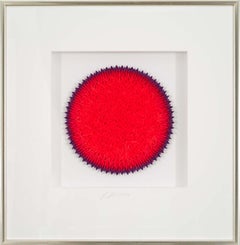 Assemblage (small) Red Gradient - 3-dimensional modern art work from paper