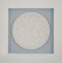 Assemblage (large) White - three dimensional modern art work from handmade paper