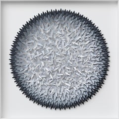 Assemblage Grey Gradient- abstract contemporary three-dimensional artwork