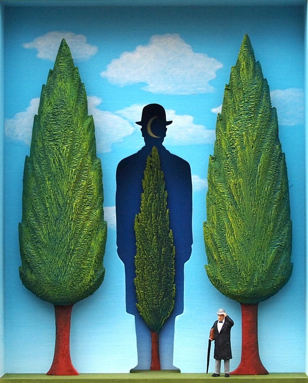 The Garden of Magritte - contemporary art work homage to Belgian surrealist  - Mixed Media Art by Volker Kuhn