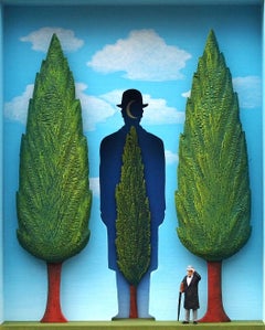 The Garden of Magritte - contemporary art work homage to Belgian surrealist 