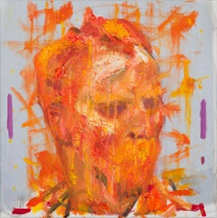 Orange Sun - contemporary oil on canvas portrait of artist Vincent Van Gogh
