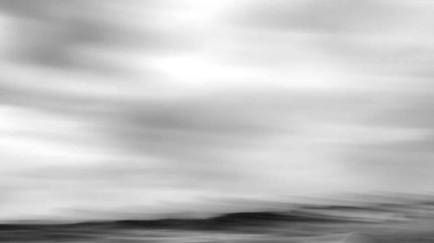 Michael Götze Landscape Photograph - Storm - contemporary black & white landscape photograph with ocean and clouds