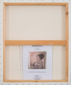 Iluminado - obra de arte humorística contemporánea de retrato femenino con palabras