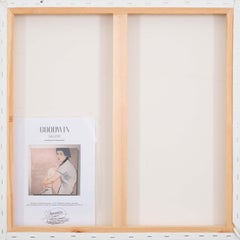 Bueno para sentarse - contemporáneo  obra de arte de retrato femenino con palabras