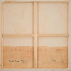 Metaebene XXVII - zeitgenössisches rotes expressionistisches Ölgemälde auf Leinwand