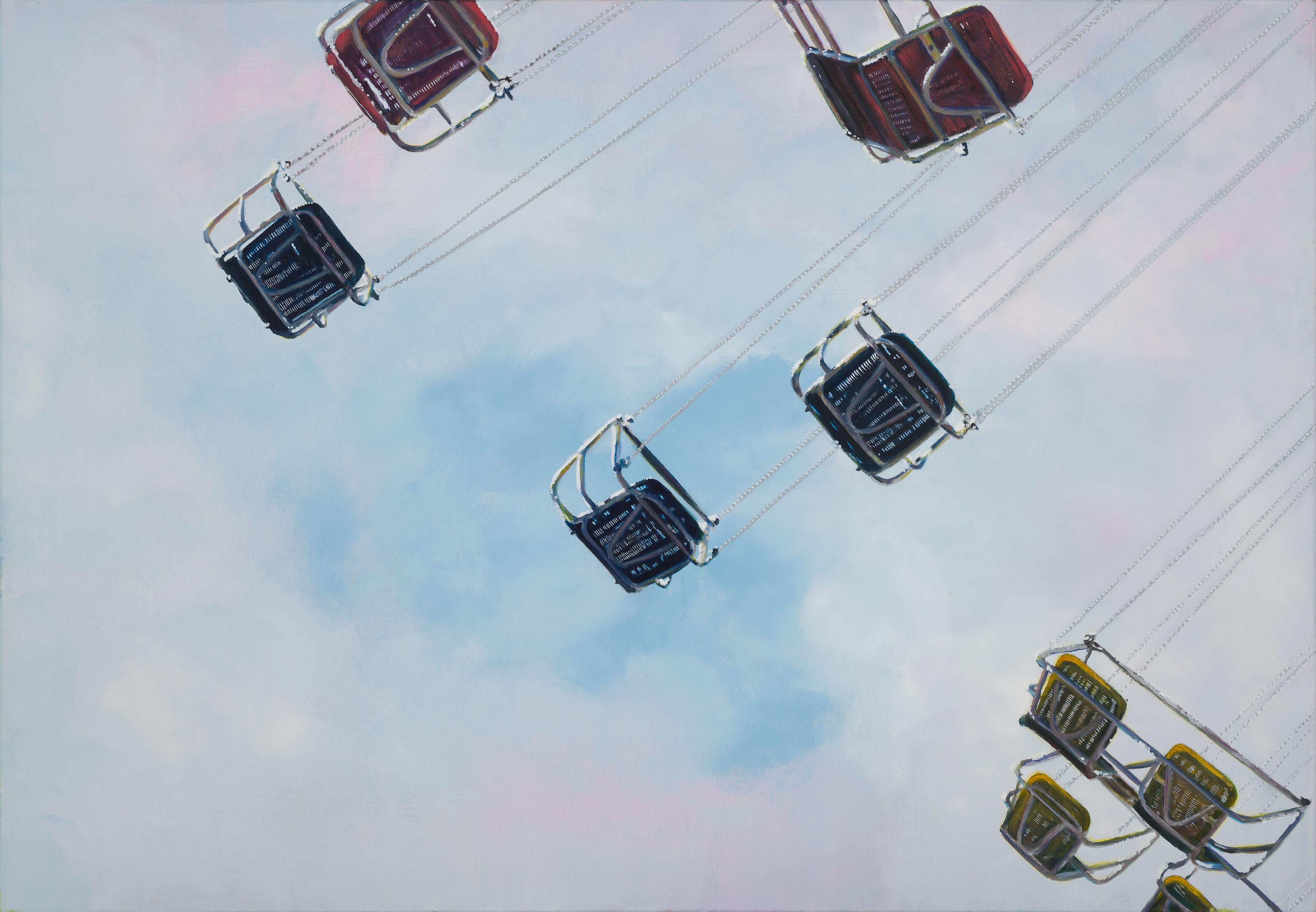 Figurative Painting de Michael Pröpper - Las nubes, el cielo - pintura figurativa contemporánea al óleo sobre lienzo freeriders