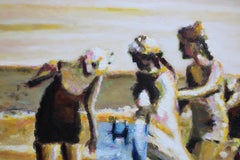 Heaven Can Wait- zeitgenössische Tanzszene auf Strand, figuratives Landschaftsgemälde