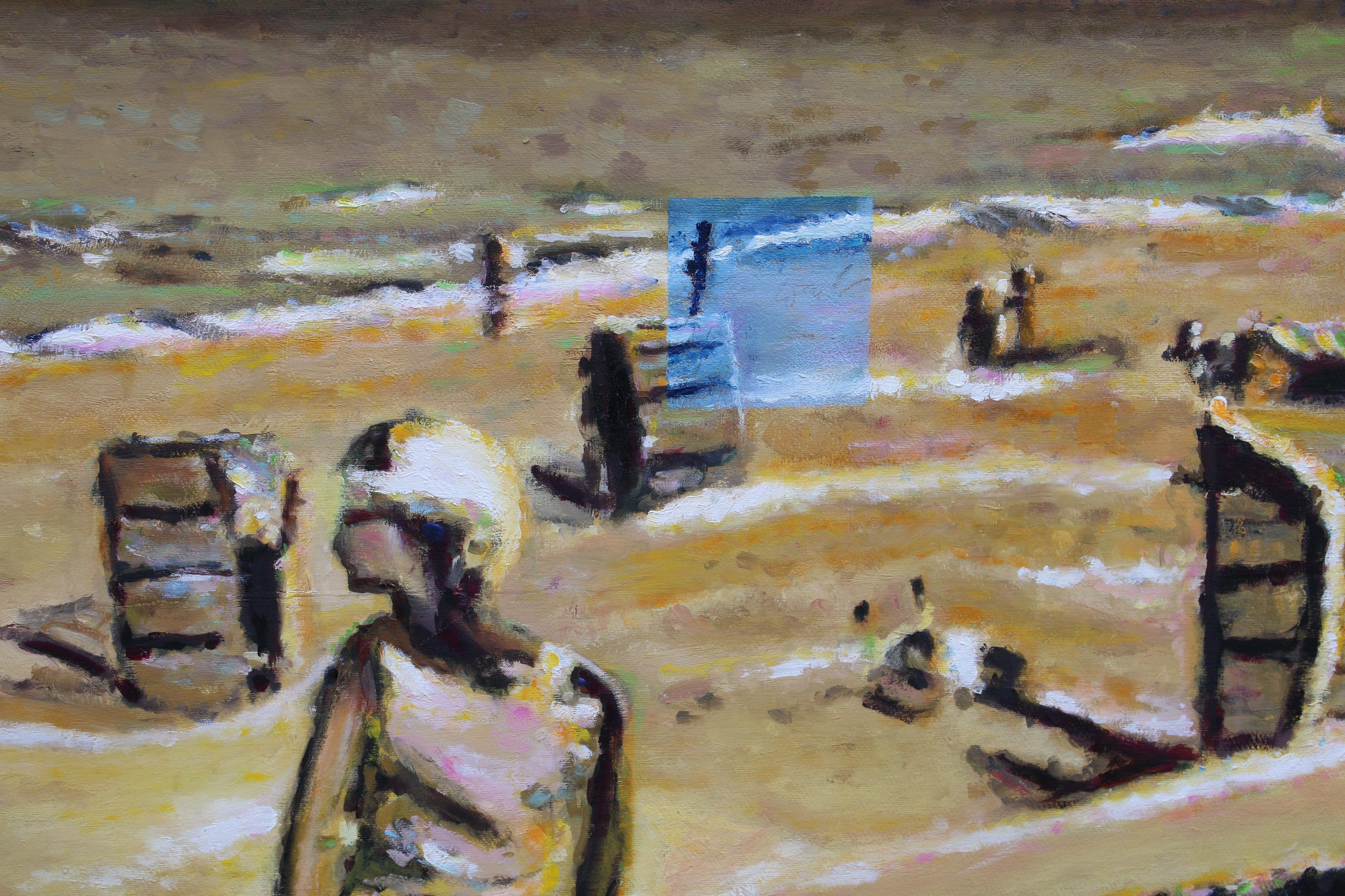 Heaven Can Wait - scène de danse contemporaine sur plage - peinture de paysage figurative - Contemporain Painting par Michael Pröpper