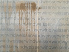 White Wind - contemporary expressionistic abstract painting with words