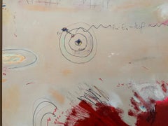 Quantum World - contemporary abstract artwork, playful homage to Cy Twombly