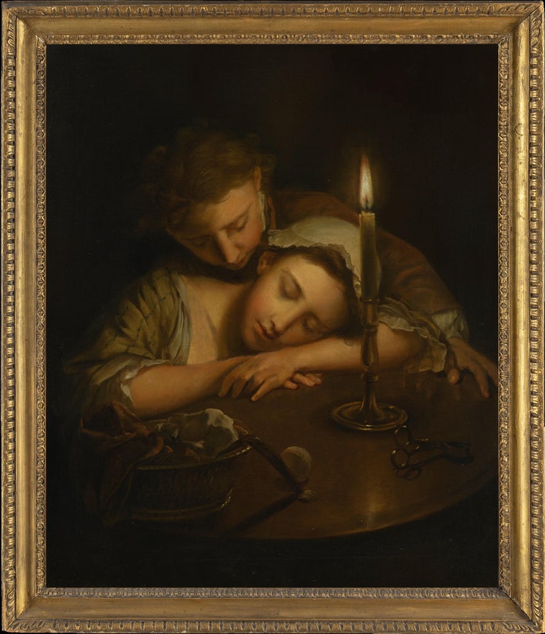 <i></noscript>Lovers by Candlelight</i>, 18th century, by Philippe Mercier, offered by Classicartworks Stockholm AB