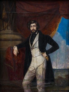 Portrait of a French Gentleman By Portrait Miniature Artist Daniel Saint