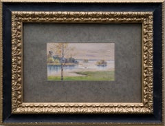 Tardo autunno, bellissimo piccolo paesaggio acquerellato da Fanny Hjelm