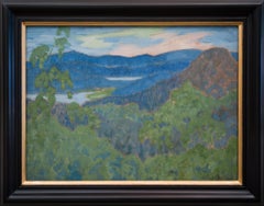 Antique Watercolor Landscape View From Nordingrå, 1916