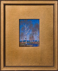 Miniature Landscape Called Birch Trees Reflected in a Stream by Oskar Bergman
