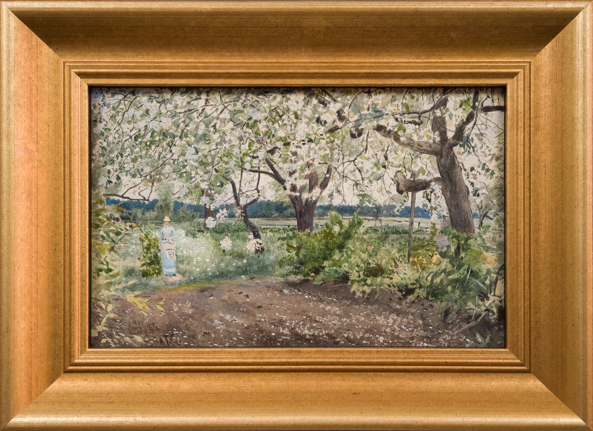 Aquarell Der Garten von Sickelsjö, 1883