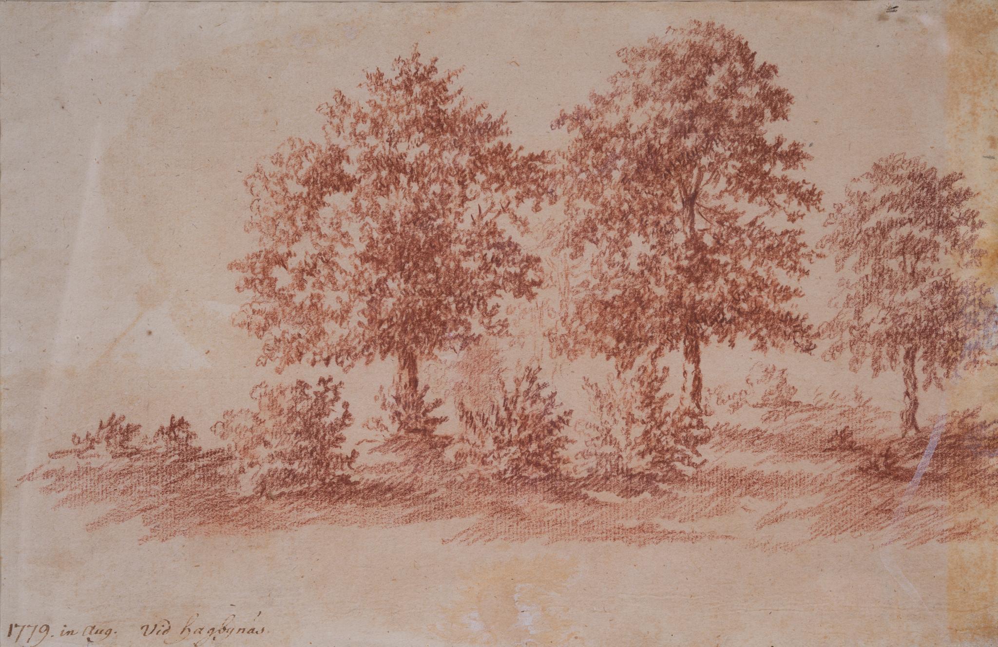 Jonas Carl Linnerhielm Figurative Art – Zeichnung aus Hagbynäs Schweden, 1779