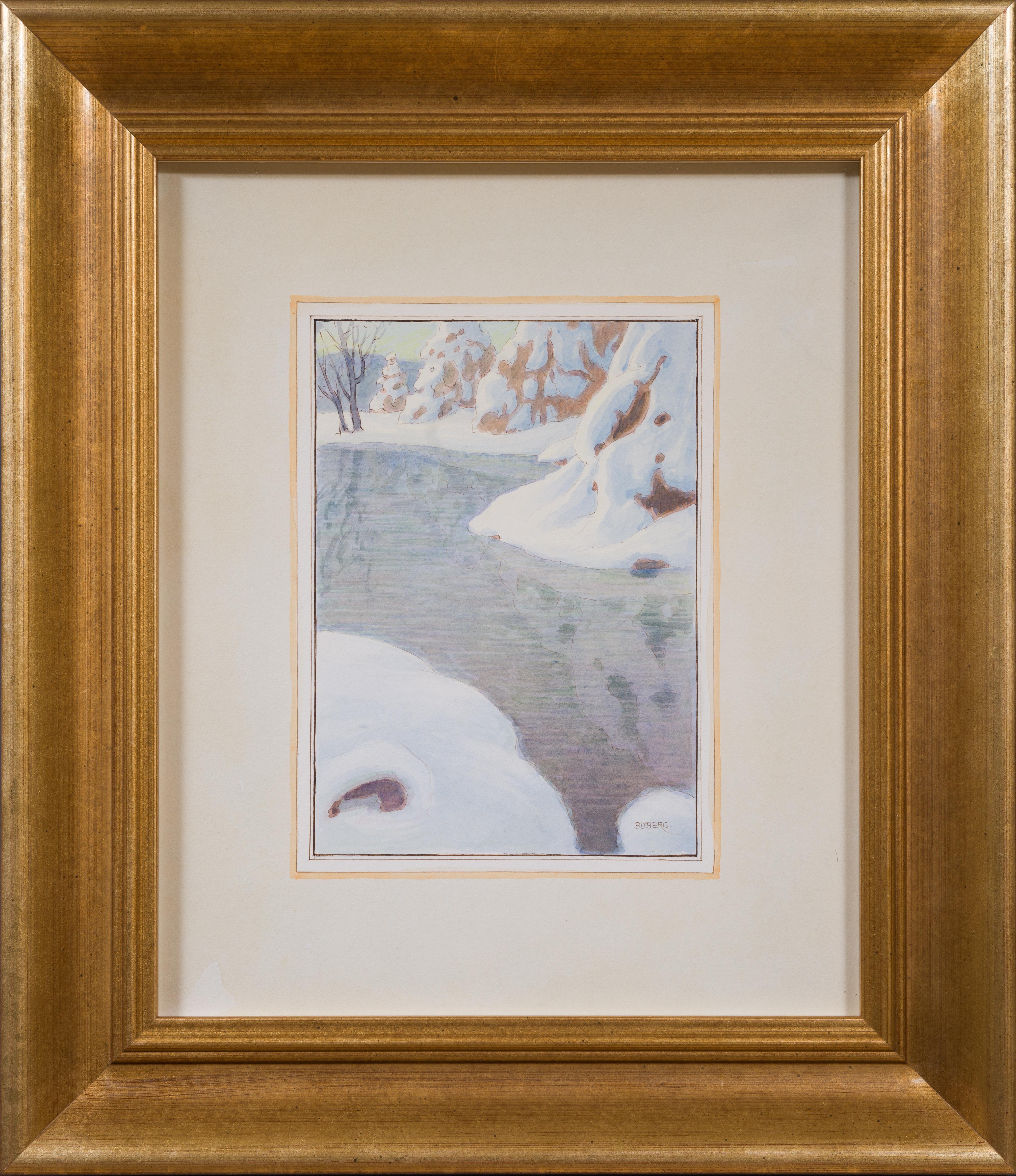 Silent Winter Landscape with Snow-Laden Trees