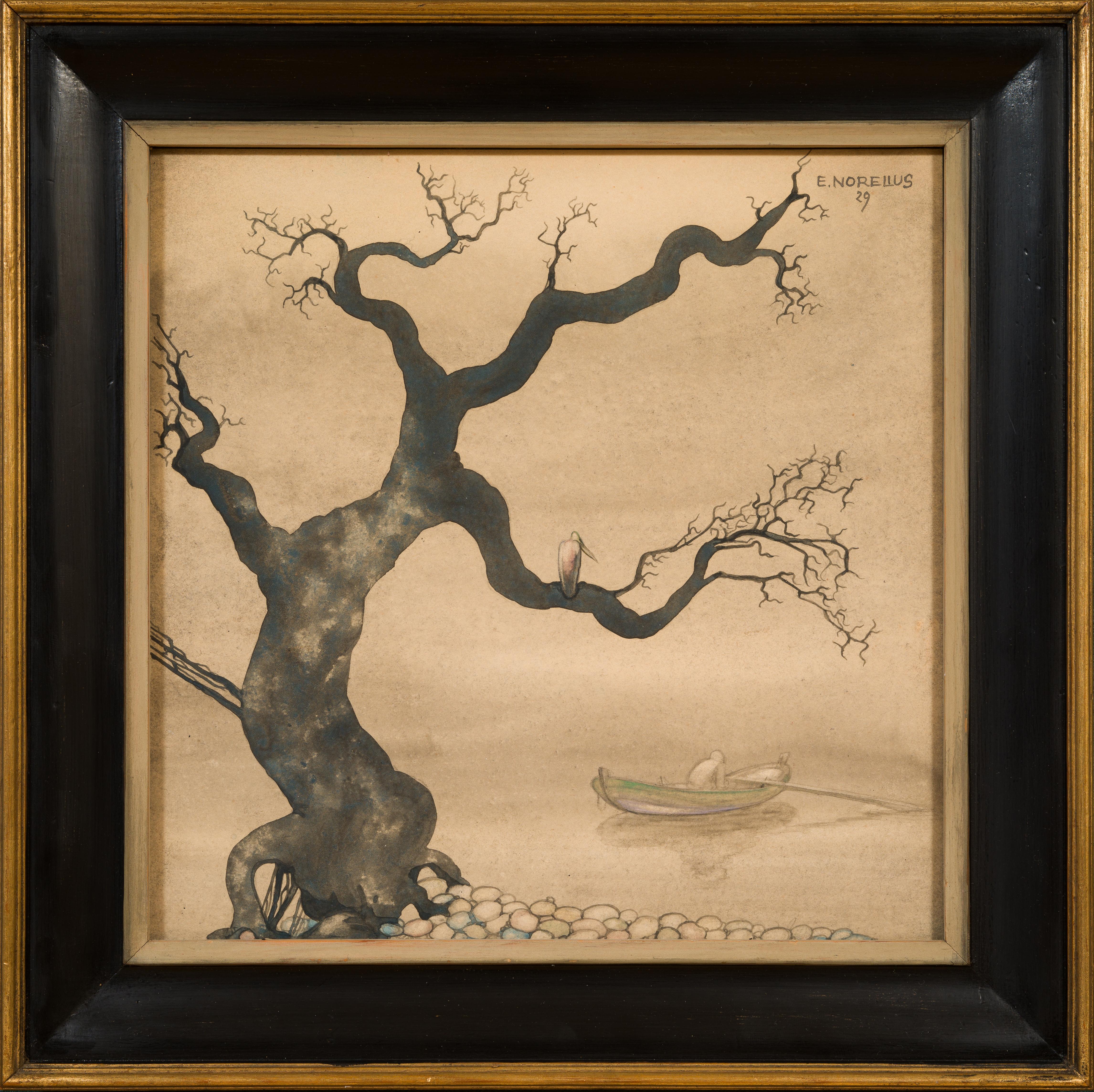 Figurative Art Einar Norelius - The Row dans un paysage inquiétant, 1929