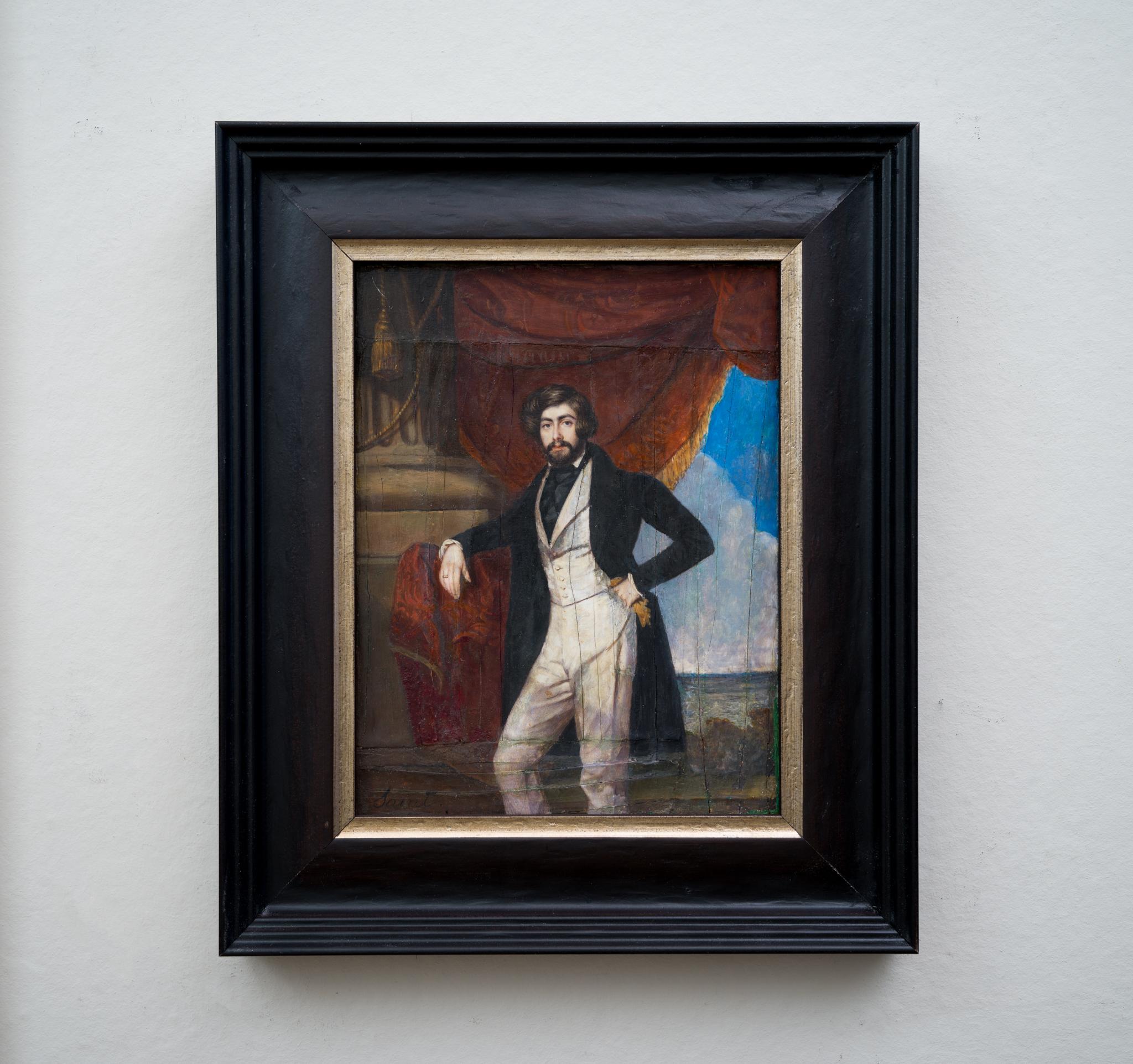 Porträt eines französischen Gentleman von Portrait-Miniatur-Künstler Daniel Saint im Angebot 3