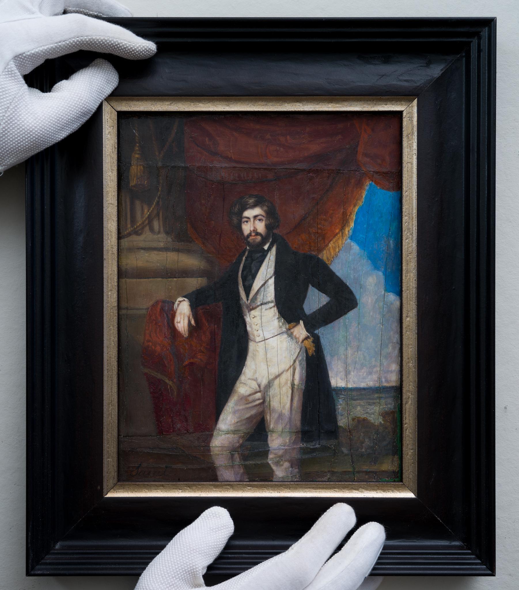 Porträt eines französischen Gentleman von Portrait-Miniatur-Künstler Daniel Saint im Angebot 2