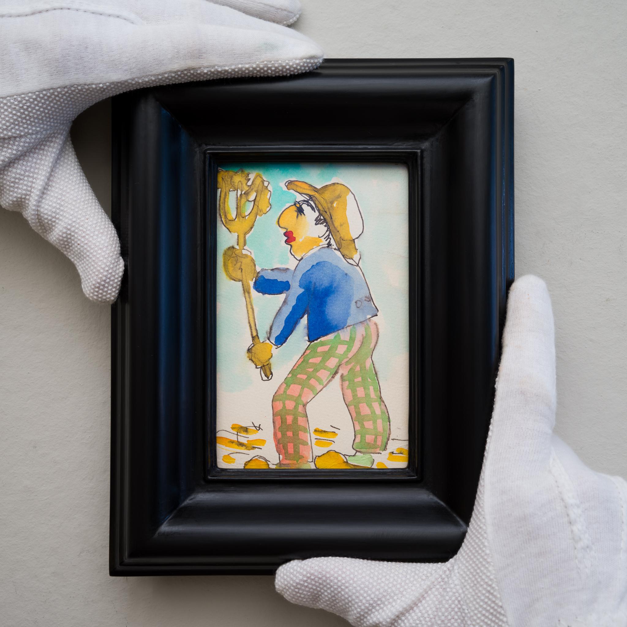 Isaac Grünewald (1889-1946) Schweden

Postkartenplakat mit der Darstellung eines Bauern mit seiner dreizackigen Krüge

Aquarell auf einer Postkarte
Abmessungen: 14 cm x 9 cm (5,51 x 3,54 Zoll)
Rahmen: 22,5 cm x 17,5 cm (8,86 x 6,89