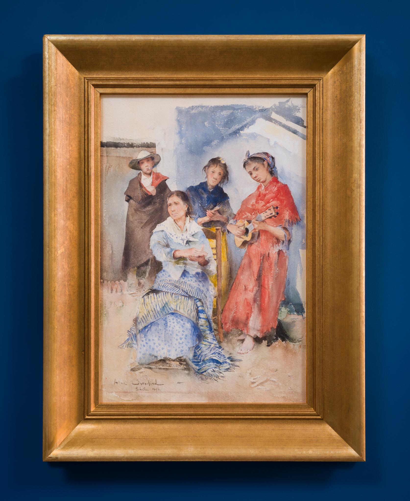 Scène de la vie quotidienne à Séville, 1893, aquarelle d'Allan Österlind en vente 3