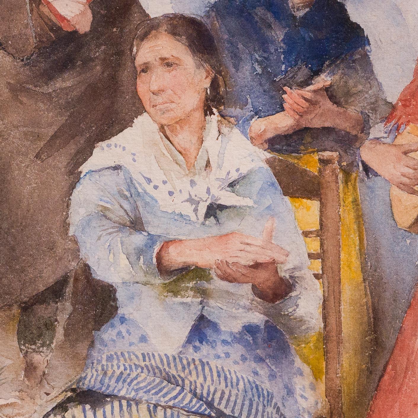 Scène de la vie quotidienne à Séville, 1893, aquarelle d'Allan Österlind en vente 7