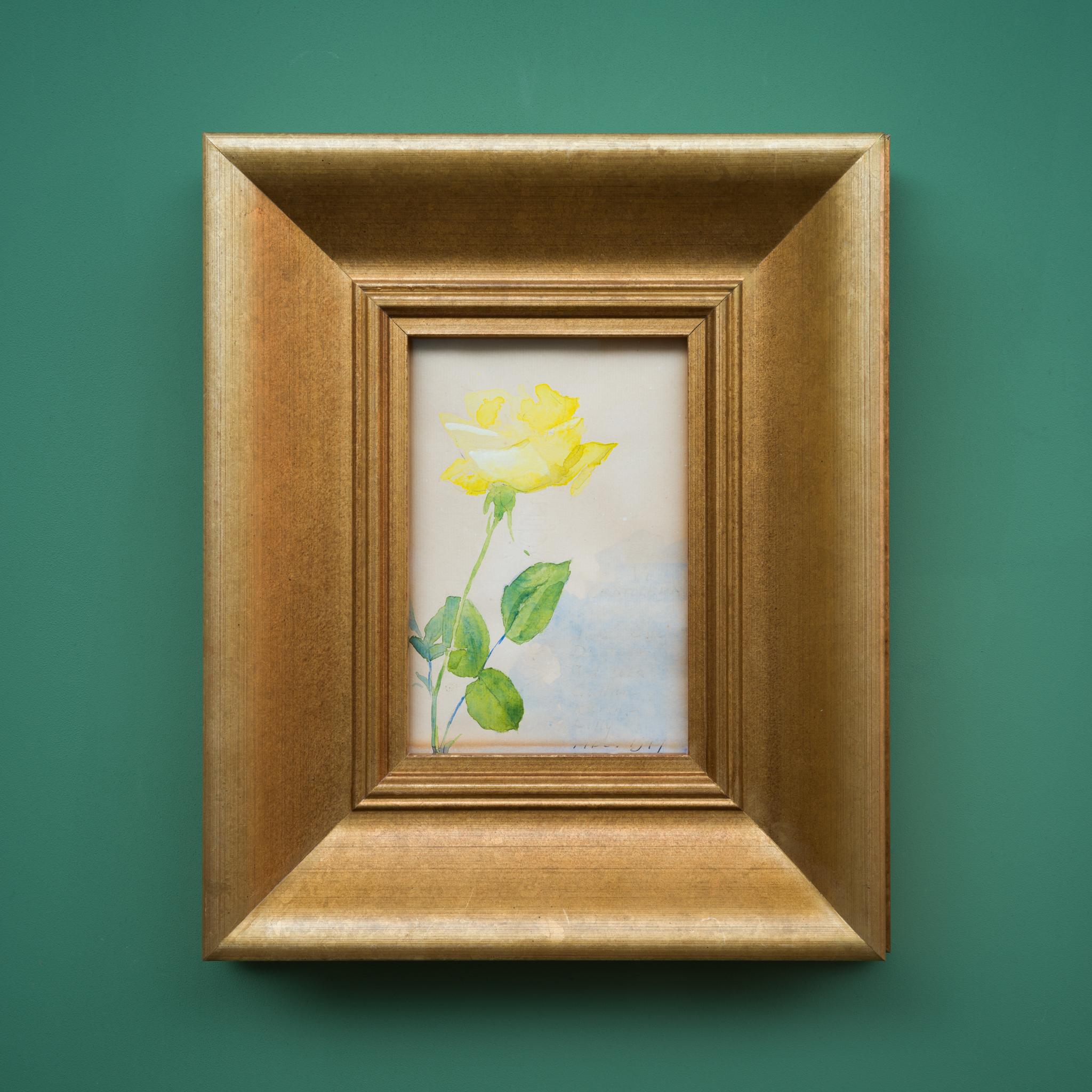 A Yellow Rose, 1917. Painted on an Envelope For Sale 1