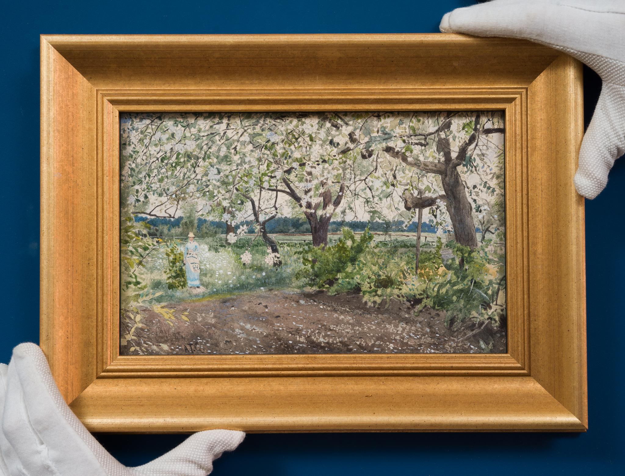 Acuarela El jardín de Sickelsjö, 1883 - Art de Albert Theodor Gellerstedt