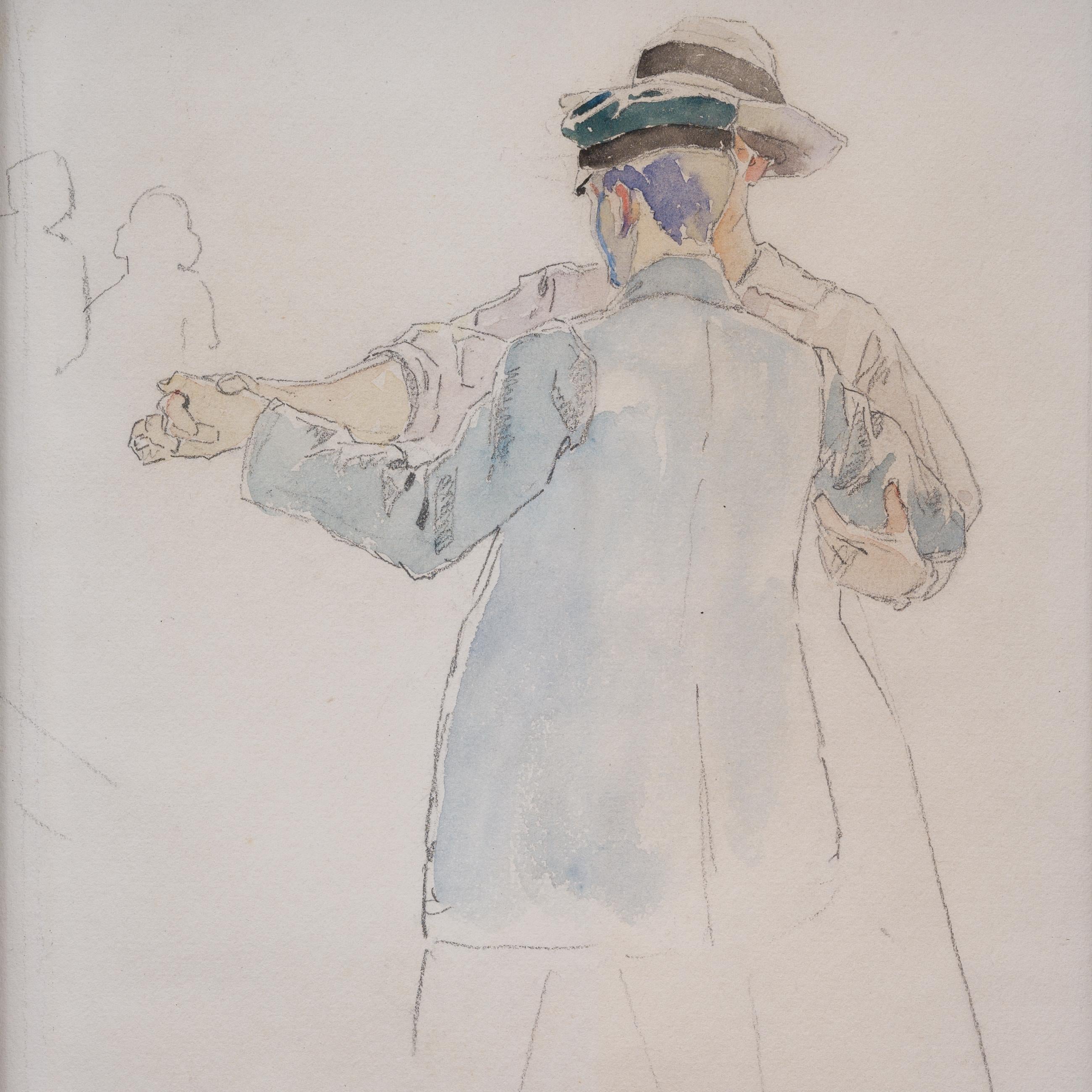 Watercolor Called Dancing Couple by Swedish Artist Carl Wilhelmson 1