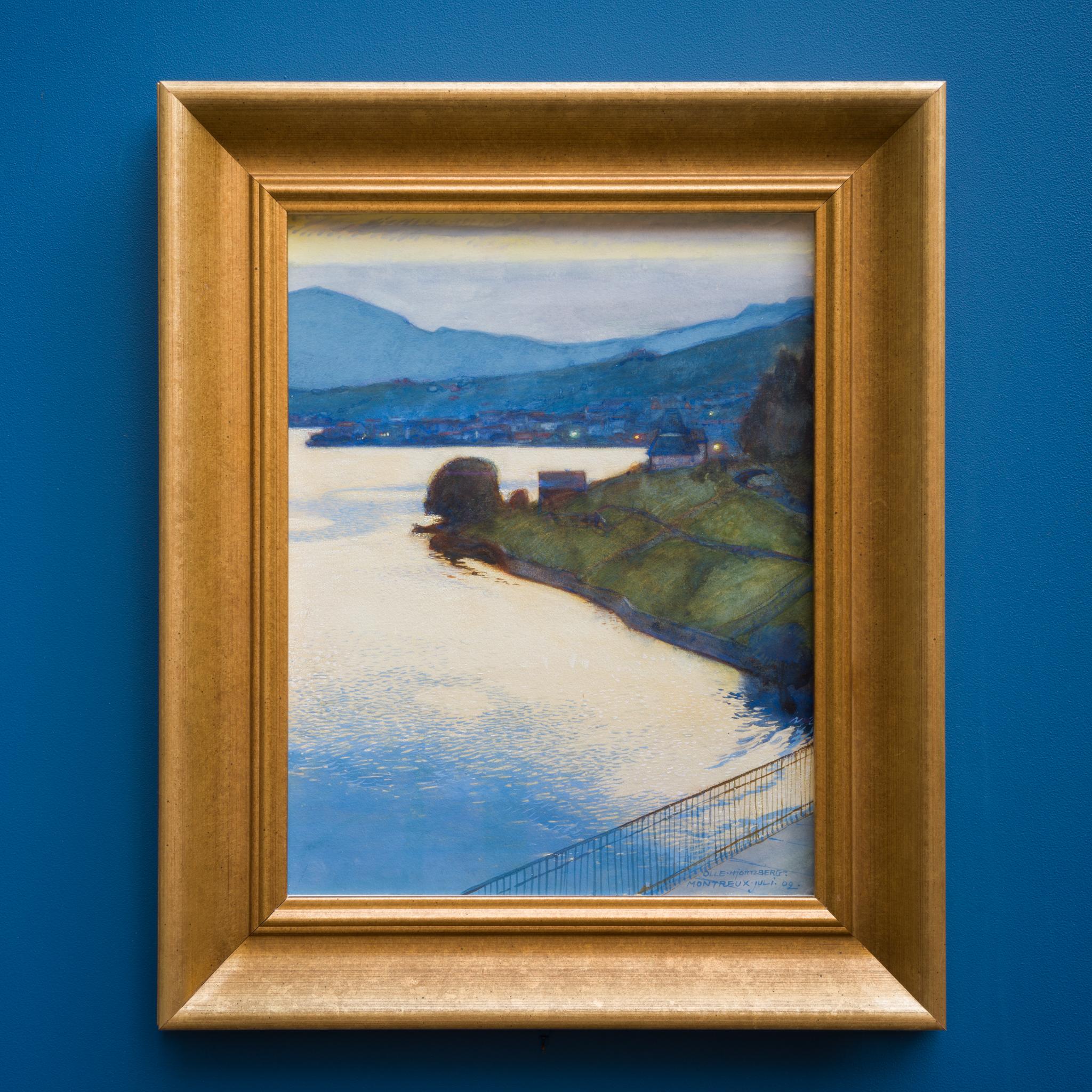 Sera d'estate a Montreux, Lago di Ginevra, 1902 - Art Naturalismo di Olle Hjortzberg