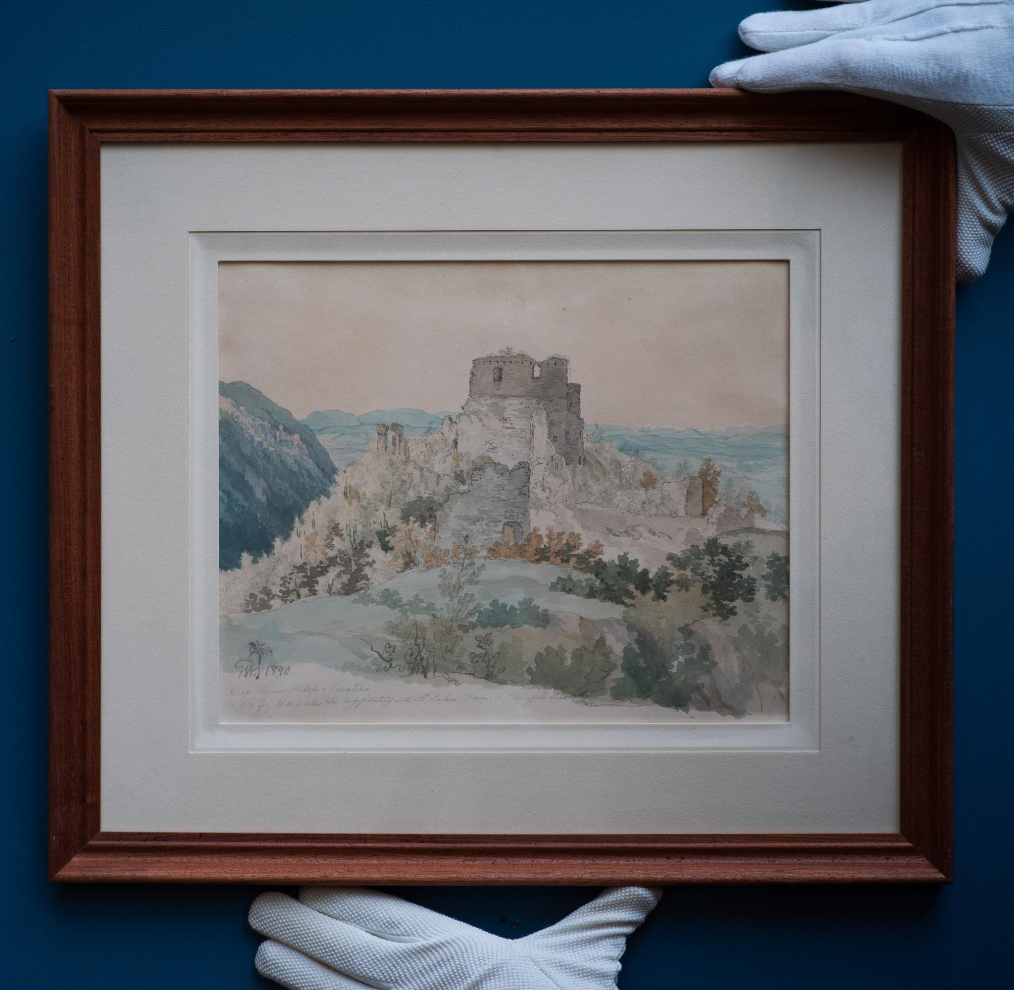 Ruins of the Imperial Castle Outside Split in Croatia - Art by Gustaf Wilhelm Palm