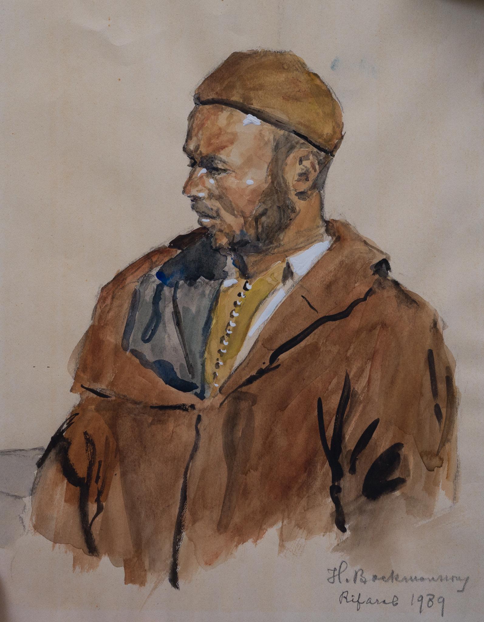 Portrait of a Man from the Rif Region - Art by Hugo Backmansson