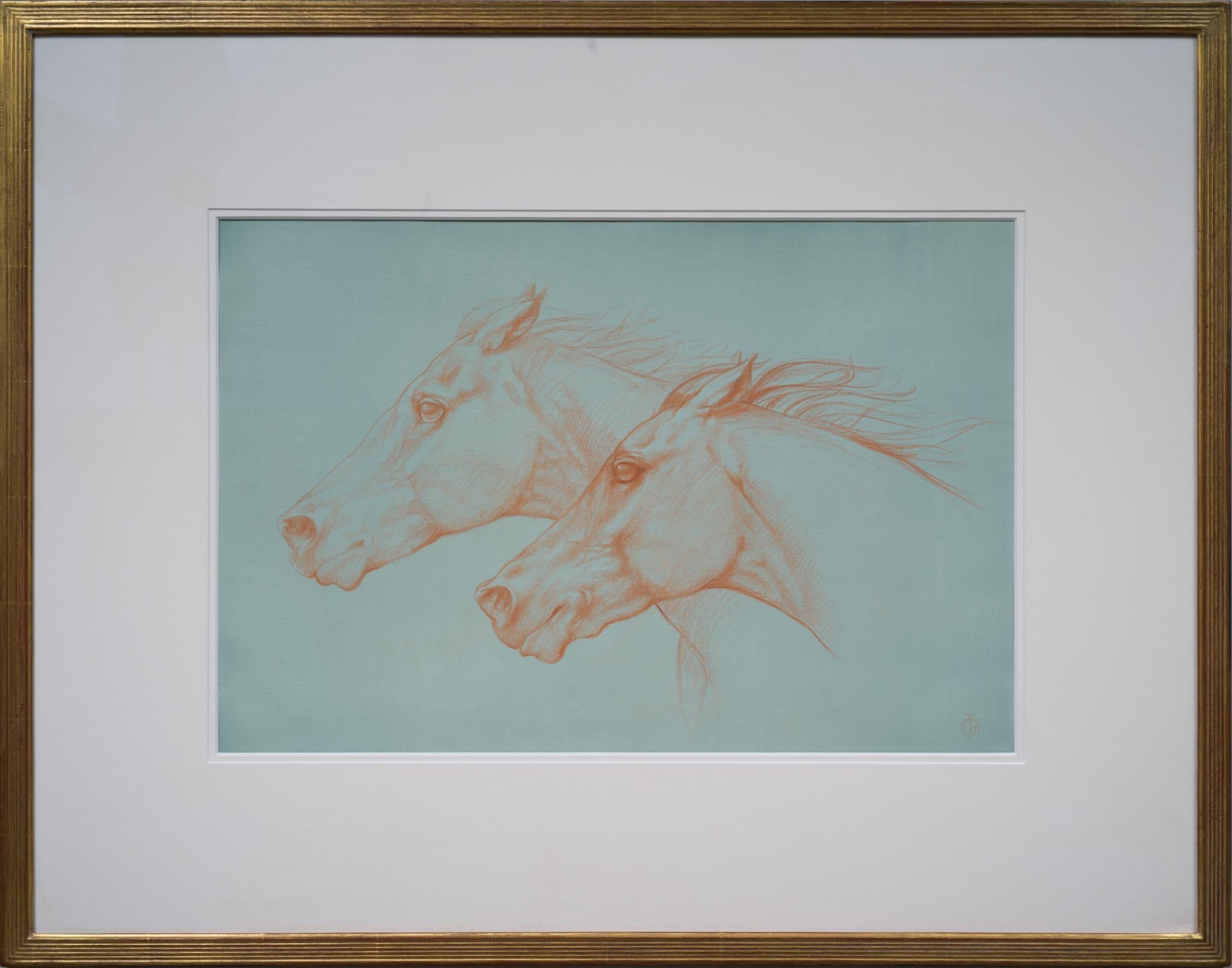 Sepia-Kreidegemälde „At Full Gallop“ des englischen Künstlers James Gillick im Angebot 2