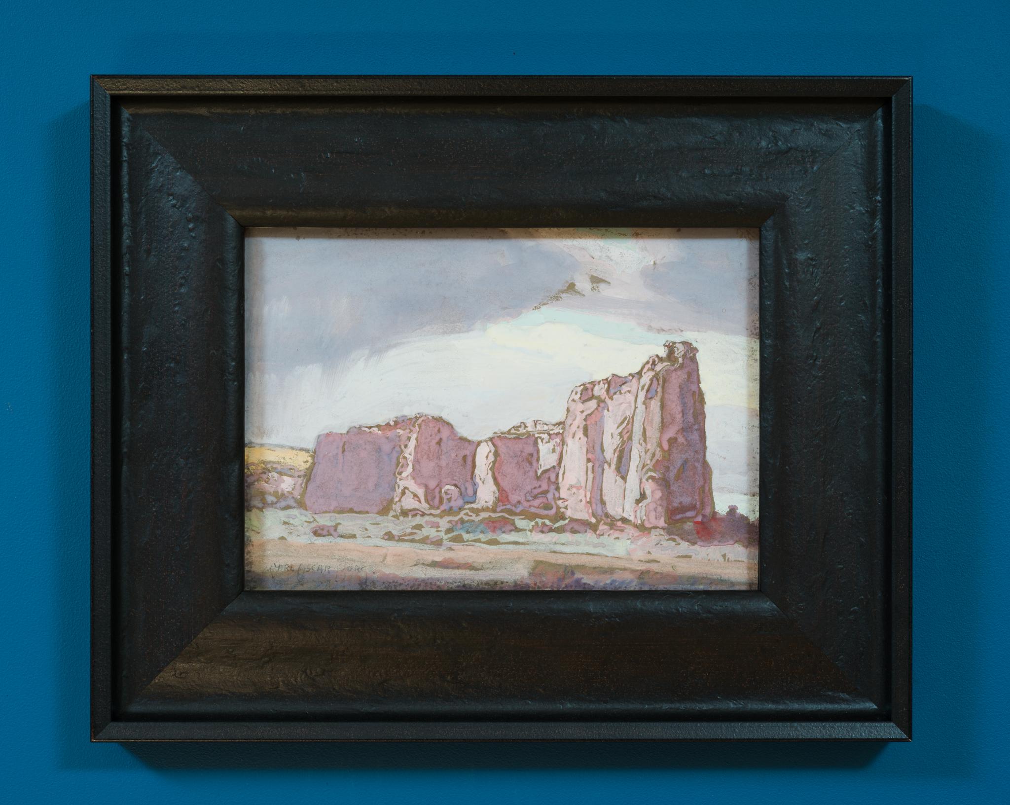 Inschrift Rock, New Mexico - Southwest Light in Gouache von Carl Oscar Borg im Angebot 4