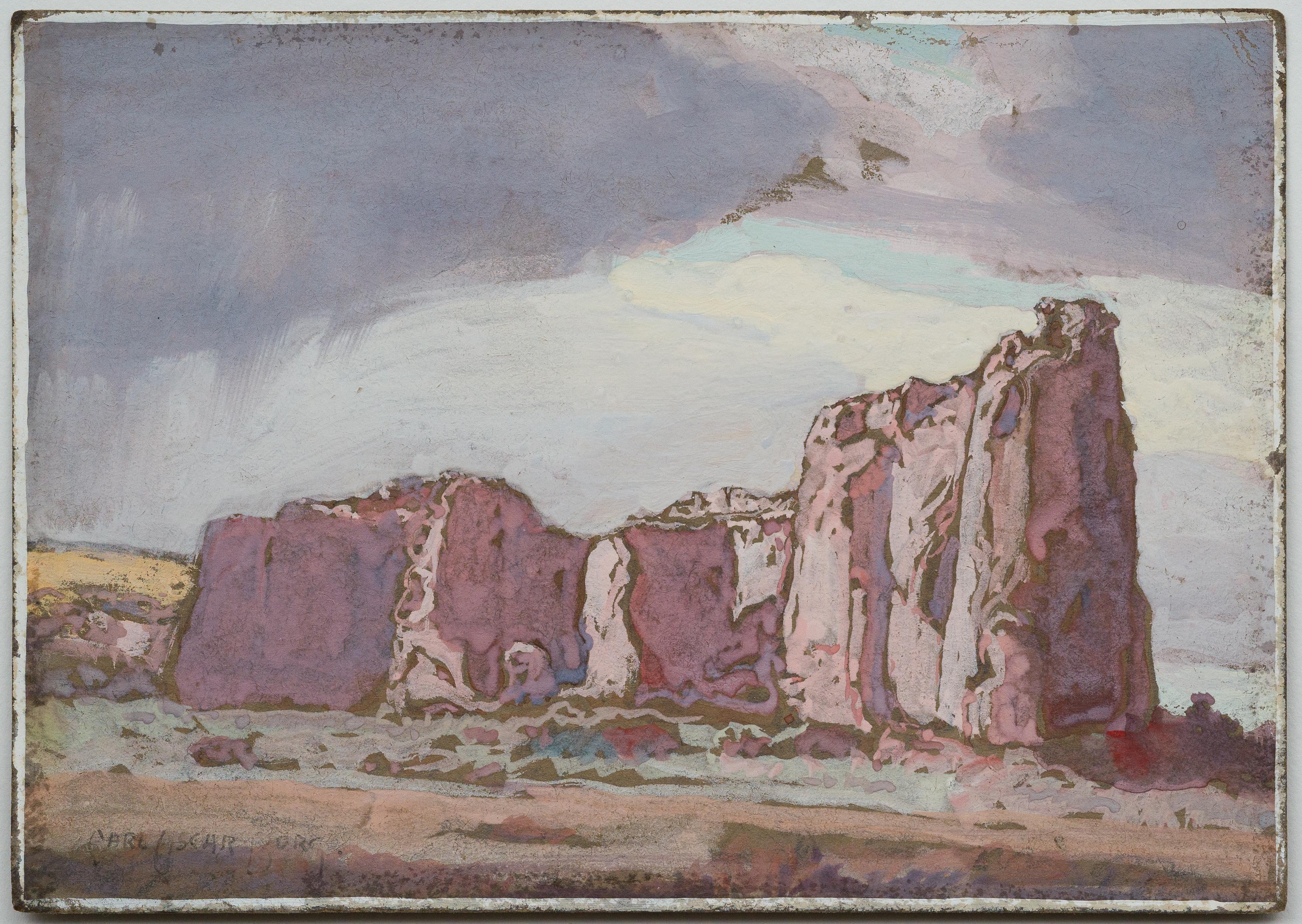 Inschrift Rock, New Mexico - Southwest Light in Gouache von Carl Oscar Borg im Angebot 6