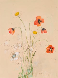 Poppies and Daisies, 1951 - A Rare Scandinavian Floral Impression