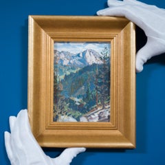 Vista della valle con pini e cime lontane, Sierra Nevada (forse Yosemite)